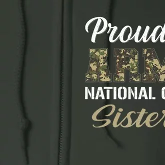 Retro Proud Army National Guard Sister Military Pride Outfit Full Zip Hoodie