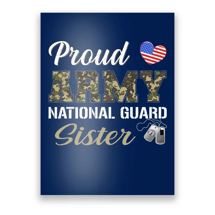 Retro Proud Army National Guard Sister Military Pride Outfit Poster