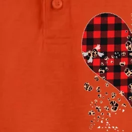 Red Plaid And Leopard Hearts Gift Cute Valentines Day Gift Dry Zone Grid Performance Polo