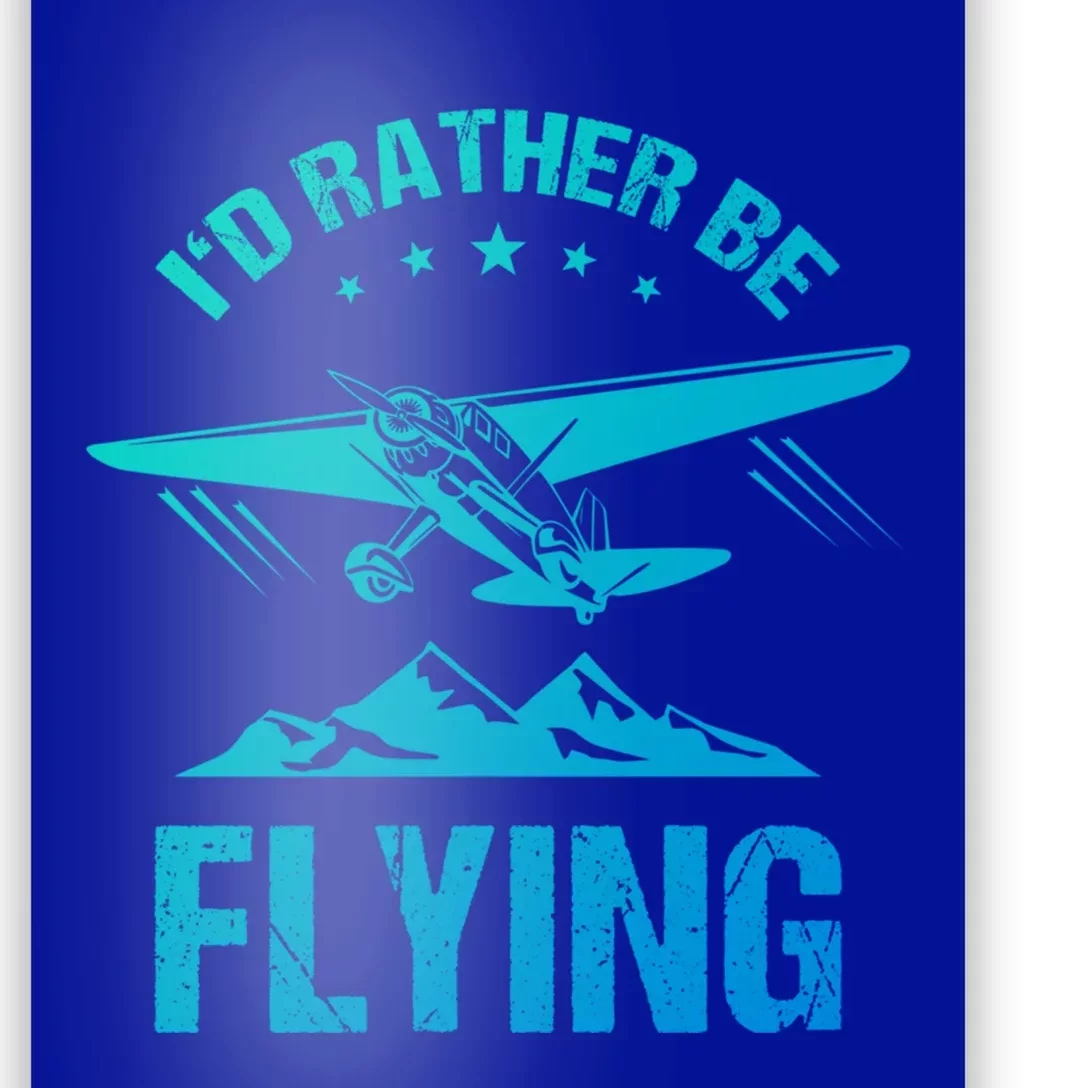 Retro Pilot Aviation ID Rather Be Flying Plane Gift Pilot Gift Poster