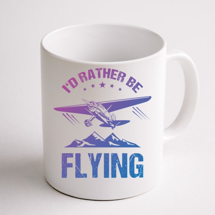 Retro Pilot Aviation ID Rather Be Flying Plane Gift Pilot Gift Front & Back Coffee Mug