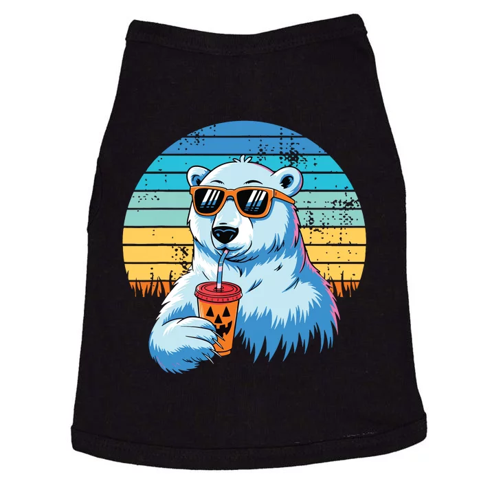 Retro Polar Bear In Sunglasses Halloween Funny Polar Bear Doggie Tank