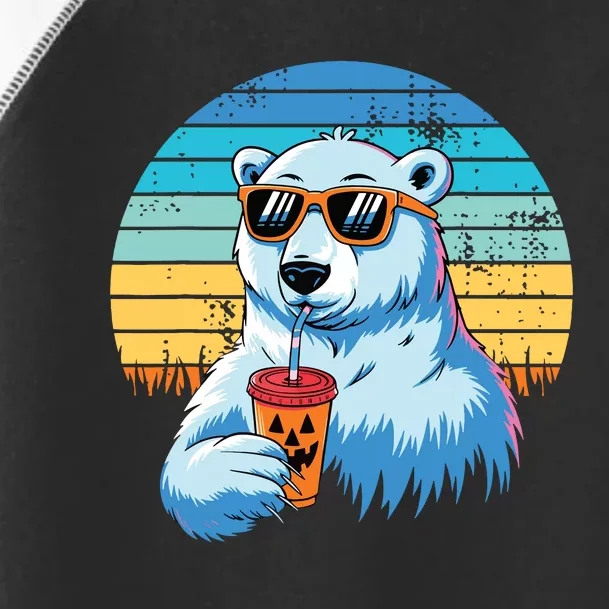 Retro Polar Bear In Sunglasses Halloween Funny Polar Bear Toddler Fine Jersey T-Shirt