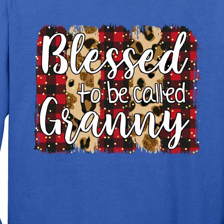 Red Plaid Blessed To Be Called Granny Mothers Day Christmas Cool Gift Long Sleeve Shirt