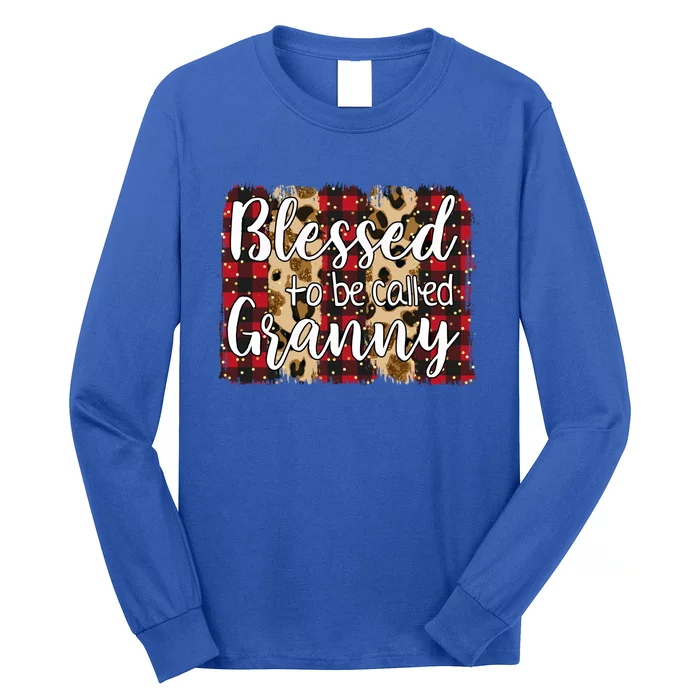 Red Plaid Blessed To Be Called Granny Mothers Day Christmas Cool Gift Long Sleeve Shirt