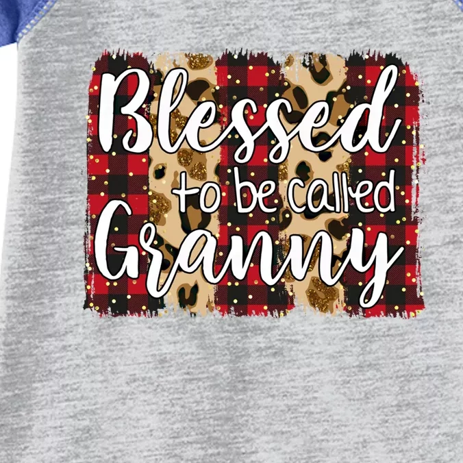 Red Plaid Blessed To Be Called Granny Mothers Day Christmas Cool Gift Infant Baby Jersey Bodysuit