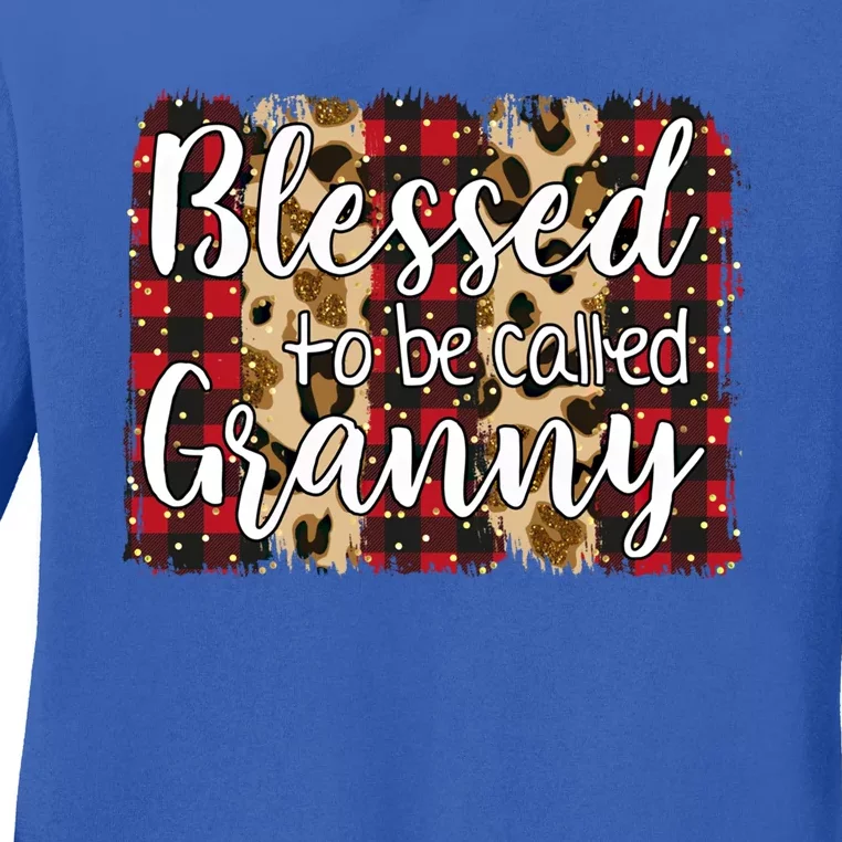 Red Plaid Blessed To Be Called Granny Mothers Day Christmas Cool Gift Ladies Long Sleeve Shirt