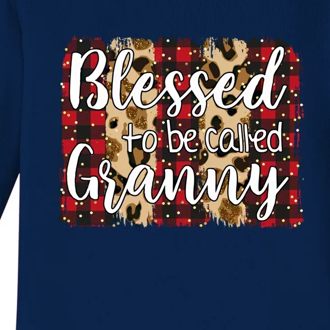 Red Plaid Blessed To Be Called Granny Mothers Day Christmas Cool Gift Baby Long Sleeve Bodysuit