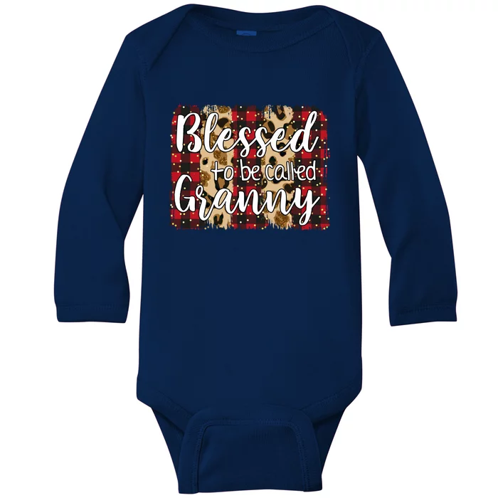 Red Plaid Blessed To Be Called Granny Mothers Day Christmas Cool Gift Baby Long Sleeve Bodysuit