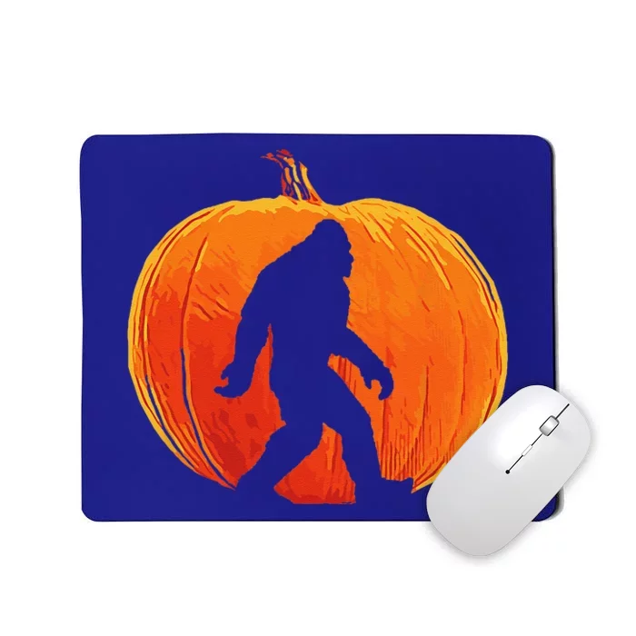 Retro Pumpkin Bigfoot Halloween Minimalist Jack OLantern Mousepad