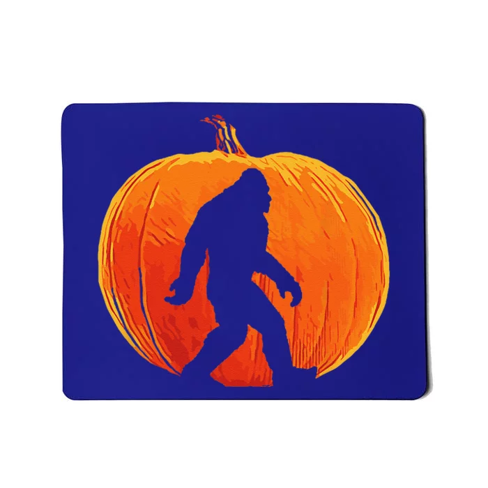 Retro Pumpkin Bigfoot Halloween Minimalist Jack OLantern Mousepad