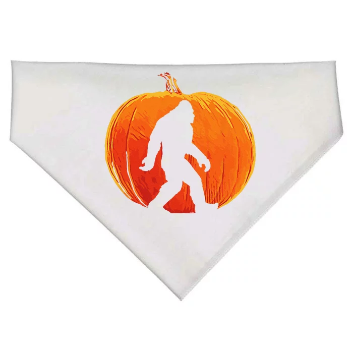 Retro Pumpkin Bigfoot Halloween Minimalist Jack OLantern USA-Made Doggie Bandana