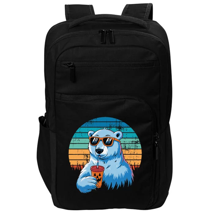 Retro Polar Bear In Sunglasses Halloween Funny Polar Bear Gift Impact Tech Backpack