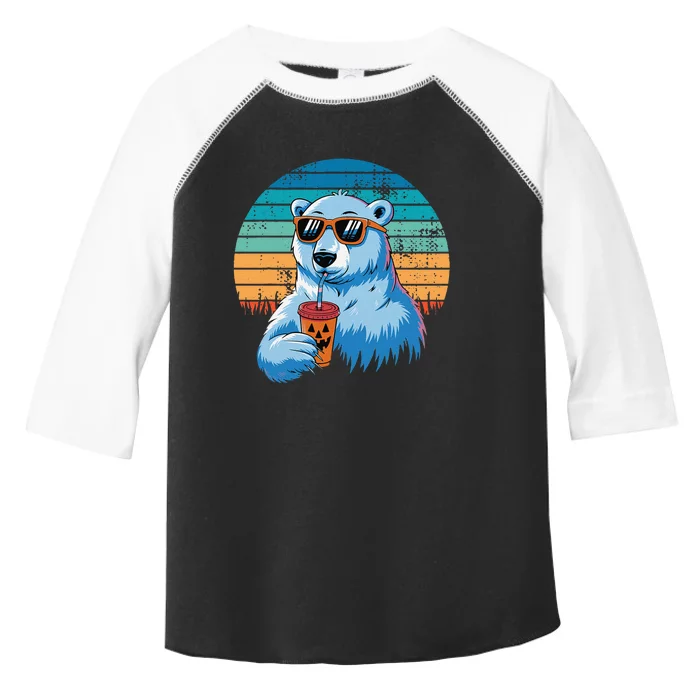 Retro Polar Bear In Sunglasses Halloween Funny Polar Bear Gift Toddler Fine Jersey T-Shirt