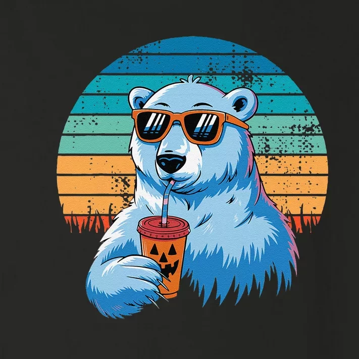 Retro Polar Bear In Sunglasses Halloween Funny Polar Bear Gift Toddler Long Sleeve Shirt