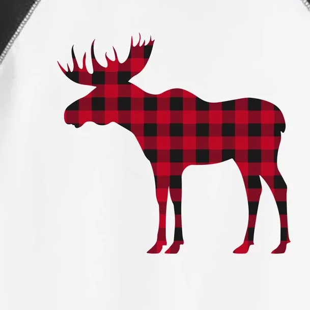 Red Plaid Buffalo Moose Christmas Matching Family Pajama Gift Toddler Fine Jersey T-Shirt