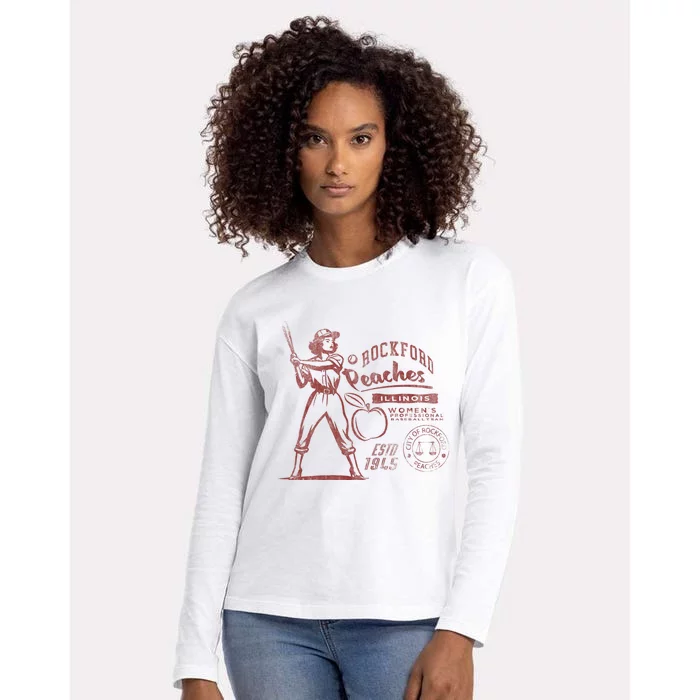 Rockford Peaches Baseball Team 1943 Womens Cotton Relaxed Long Sleeve T-Shirt