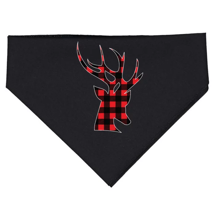 Reindeer Plaid Buffalo Christmas USA-Made Doggie Bandana