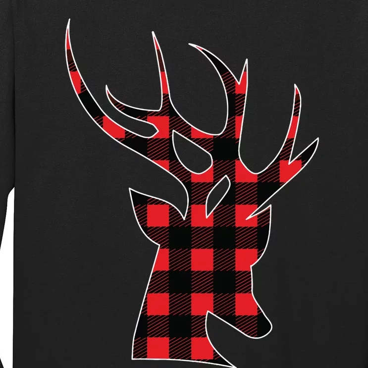 Reindeer Plaid Buffalo Christmas Long Sleeve Shirt