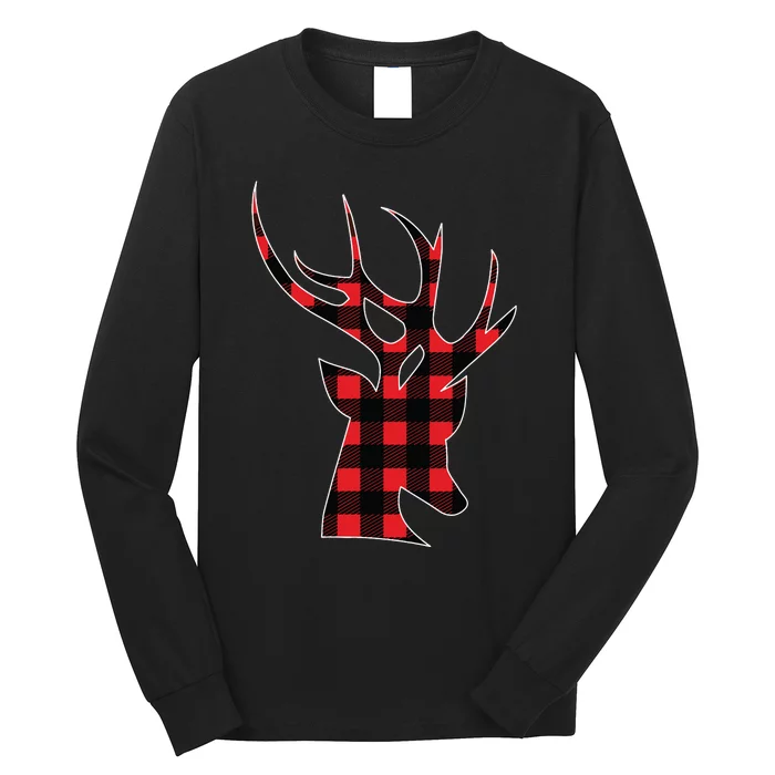 Reindeer Plaid Buffalo Christmas Long Sleeve Shirt