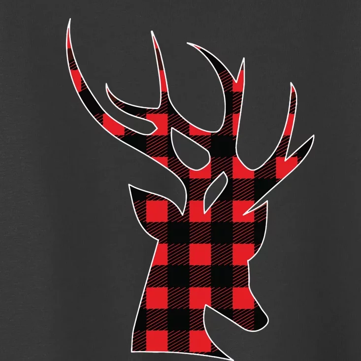 Reindeer Plaid Buffalo Christmas Toddler T-Shirt