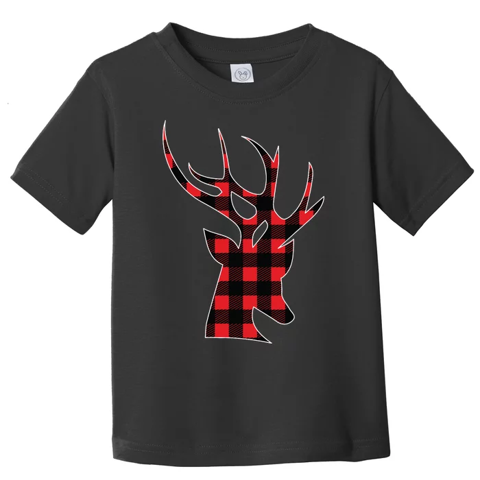 Reindeer Plaid Buffalo Christmas Toddler T-Shirt