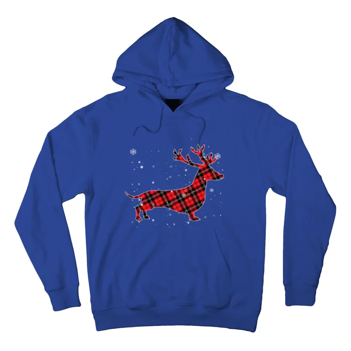 Red Plaid Buffalo Dachshund Dog Merry Christmas Gift Hoodie