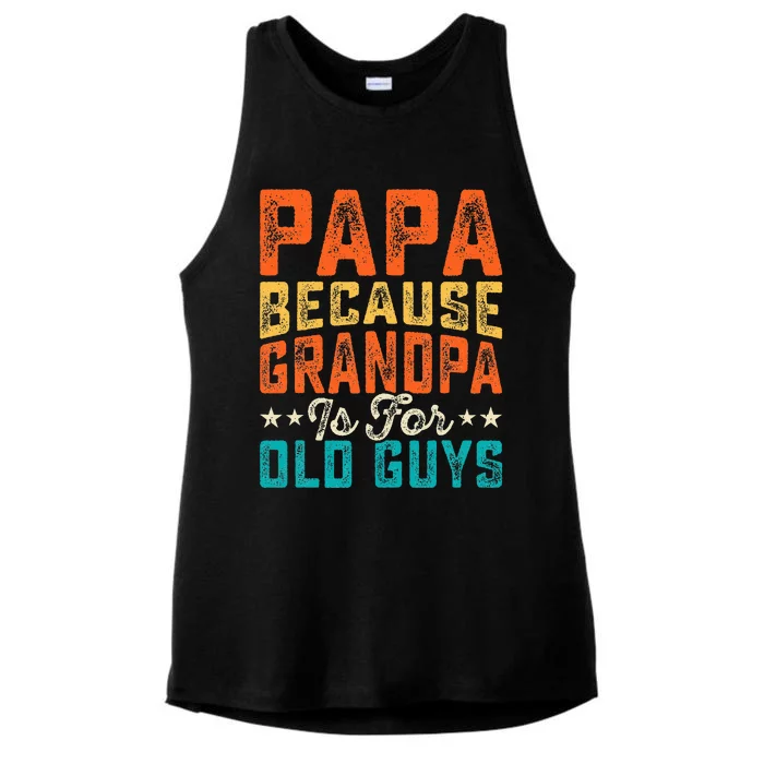 Retro PAPA because GRANDPA is for old Guys Funny Vintage Ladies Tri-Blend Wicking Tank