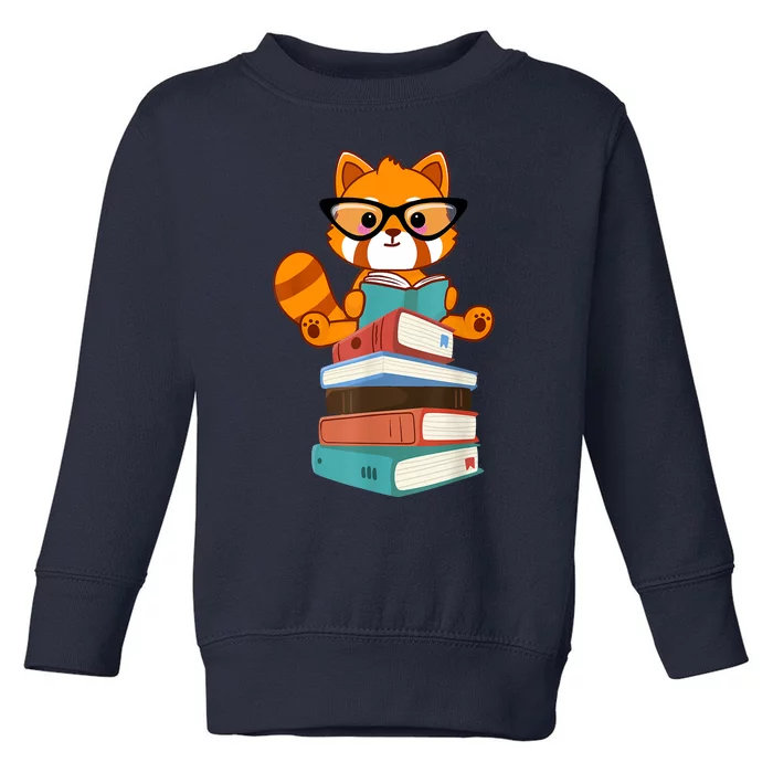 Red Pandas Book Lover Bookworm Cute Red Panda Reader Toddler Sweatshirt