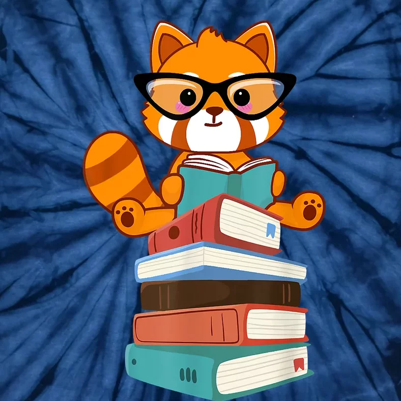 Red Pandas Book Lover Bookworm Cute Red Panda Reader Tie-Dye T-Shirt