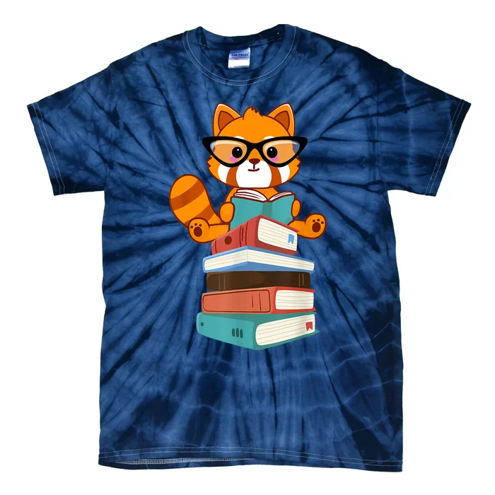 Red Pandas Book Lover Bookworm Cute Red Panda Reader Tie-Dye T-Shirt