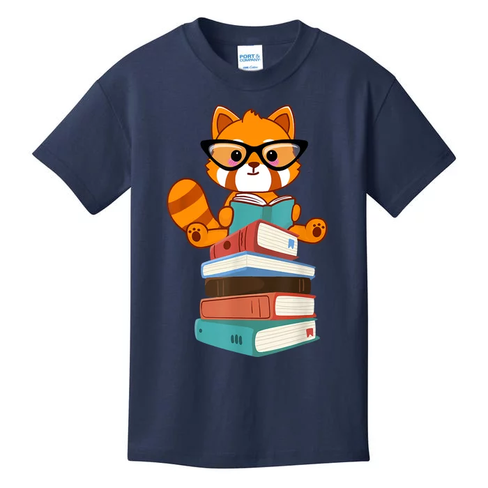 Red Pandas Book Lover Bookworm Cute Red Panda Reader Kids T-Shirt