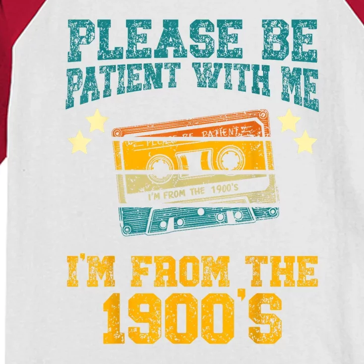 Retro Please Be Patient With Me Im From The 1900s Gift Kids Colorblock Raglan Jersey