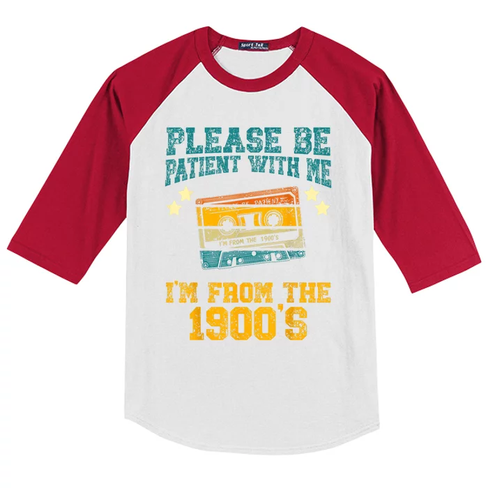 Retro Please Be Patient With Me Im From The 1900s Gift Kids Colorblock Raglan Jersey