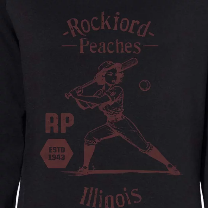 Rockford Peaches Baseball Team Womens California Wash Sweatshirt