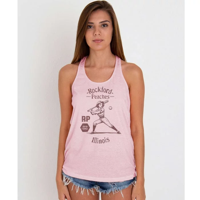 Rockford Peaches Baseball Team Women's Knotted Racerback Tank