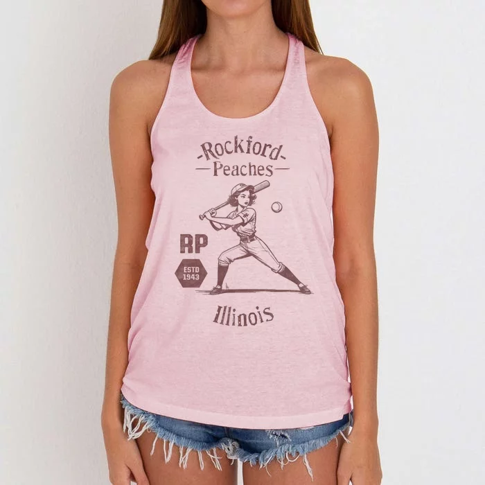 Rockford Peaches Baseball Team Women's Knotted Racerback Tank