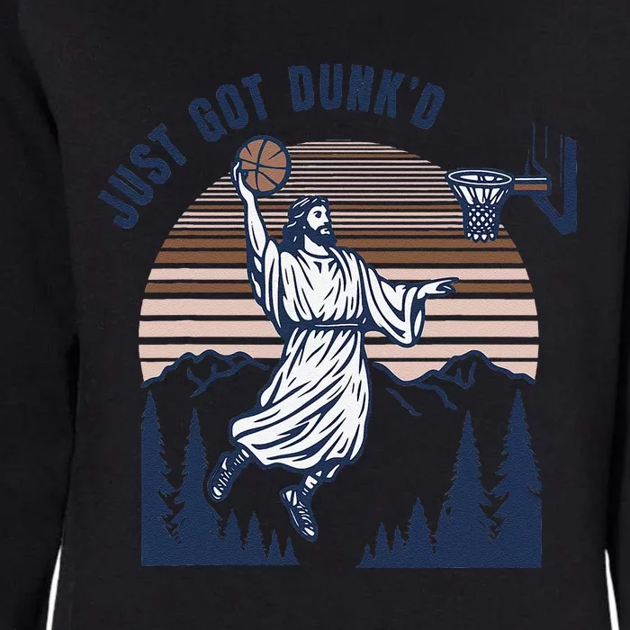 Retro Playing Basketball Funny Christians Womens California Wash Sweatshirt