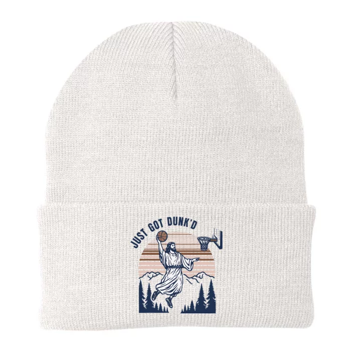 Retro Playing Basketball Funny Christians Knit Cap Winter Beanie