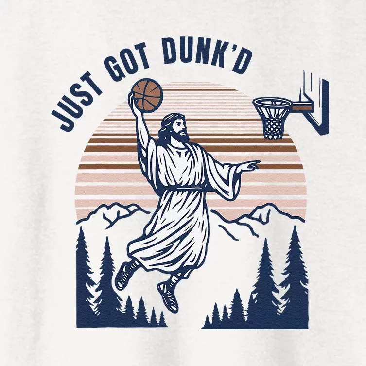 Retro Playing Basketball Funny Christians Women's Crop Top Tee