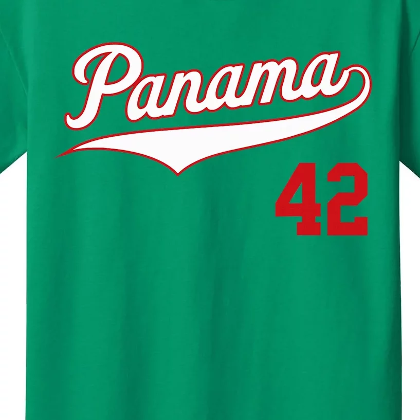 Retro Panama Baseball Soccer Futbol Beisbol 42 Kids T-Shirt