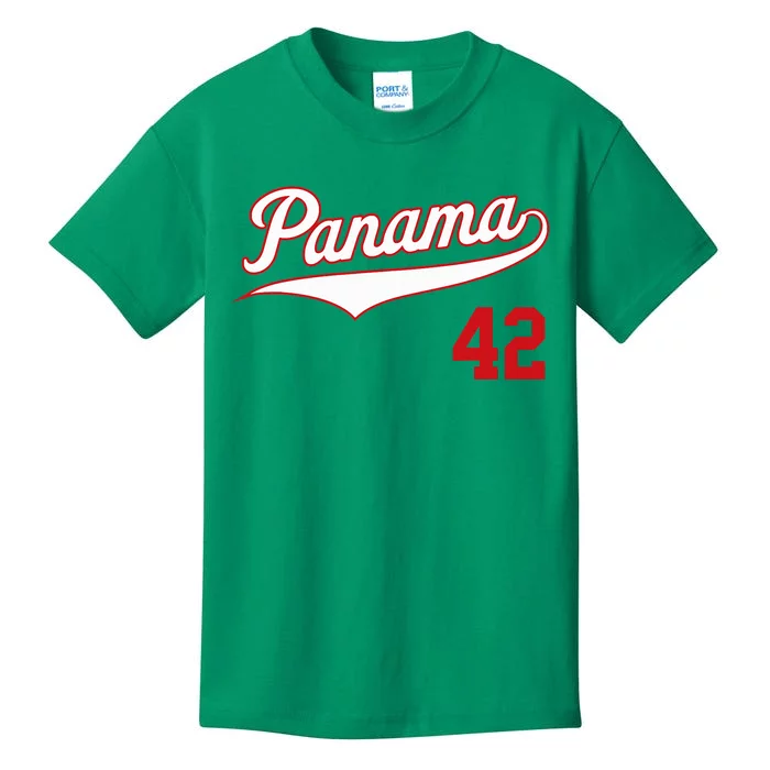 Retro Panama Baseball Soccer Futbol Beisbol 42 Kids T-Shirt