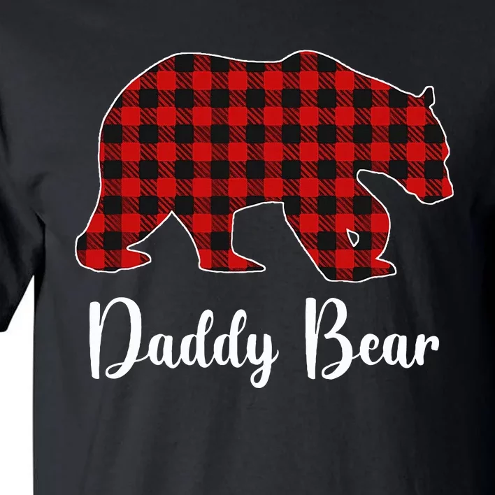 Red Plaid Bear Christmas Pajama Daddy Matching Family Dad Tall T-Shirt