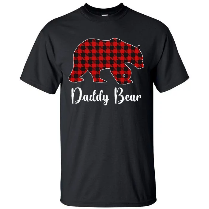 Red Plaid Bear Christmas Pajama Daddy Matching Family Dad Tall T-Shirt