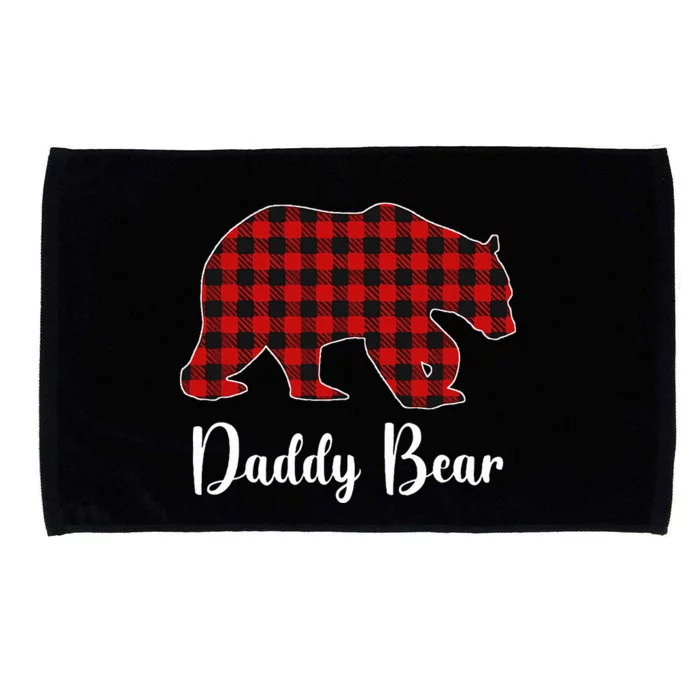 Red Plaid Bear Christmas Pajama Daddy Matching Family Dad Microfiber Hand Towel