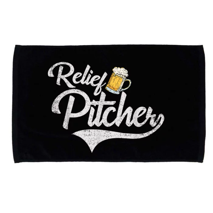 Relief Pitcher Beer And Baseball Funny Microfiber Hand Towel