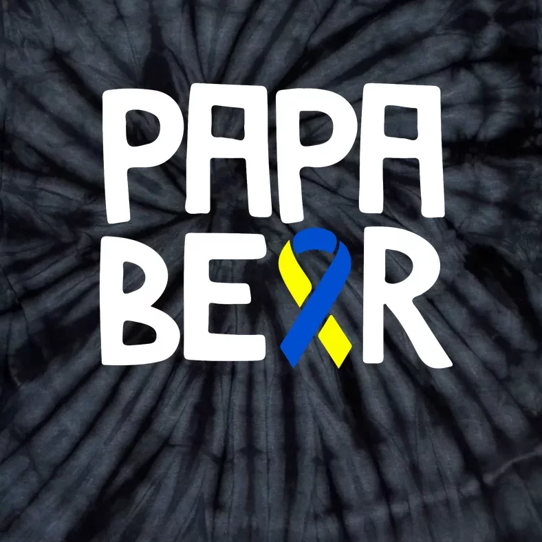 Ribbon Papa Bear Down Syndrome Awareness T21 Day Gift Tie-Dye T-Shirt