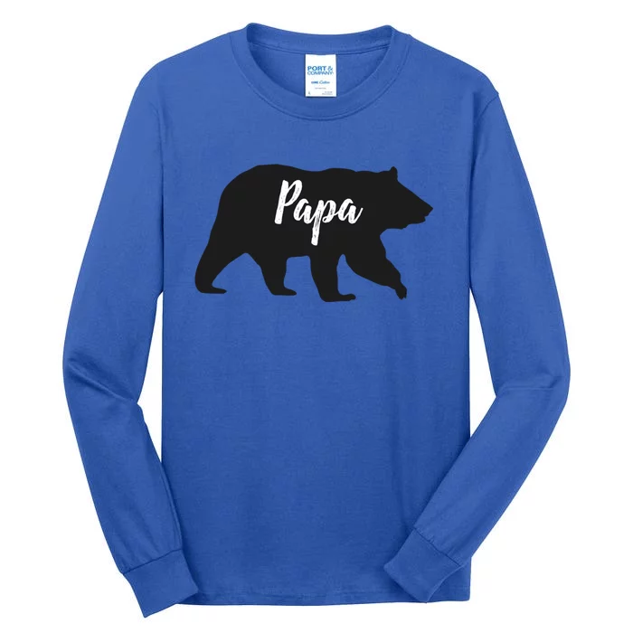 Rustic Papa Bear Funny Gift Tall Long Sleeve T-Shirt