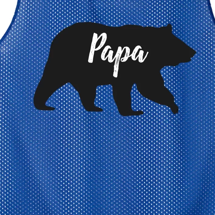 Rustic Papa Bear Funny Gift Mesh Reversible Basketball Jersey Tank