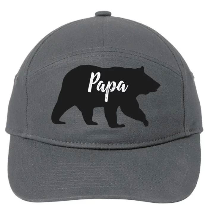 Rustic Papa Bear Funny Gift 7-Panel Snapback Hat